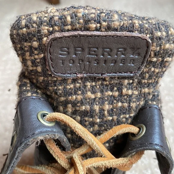 Sperry Top Sider Plaid Leather High Top Shoes - Picture 6 of 10